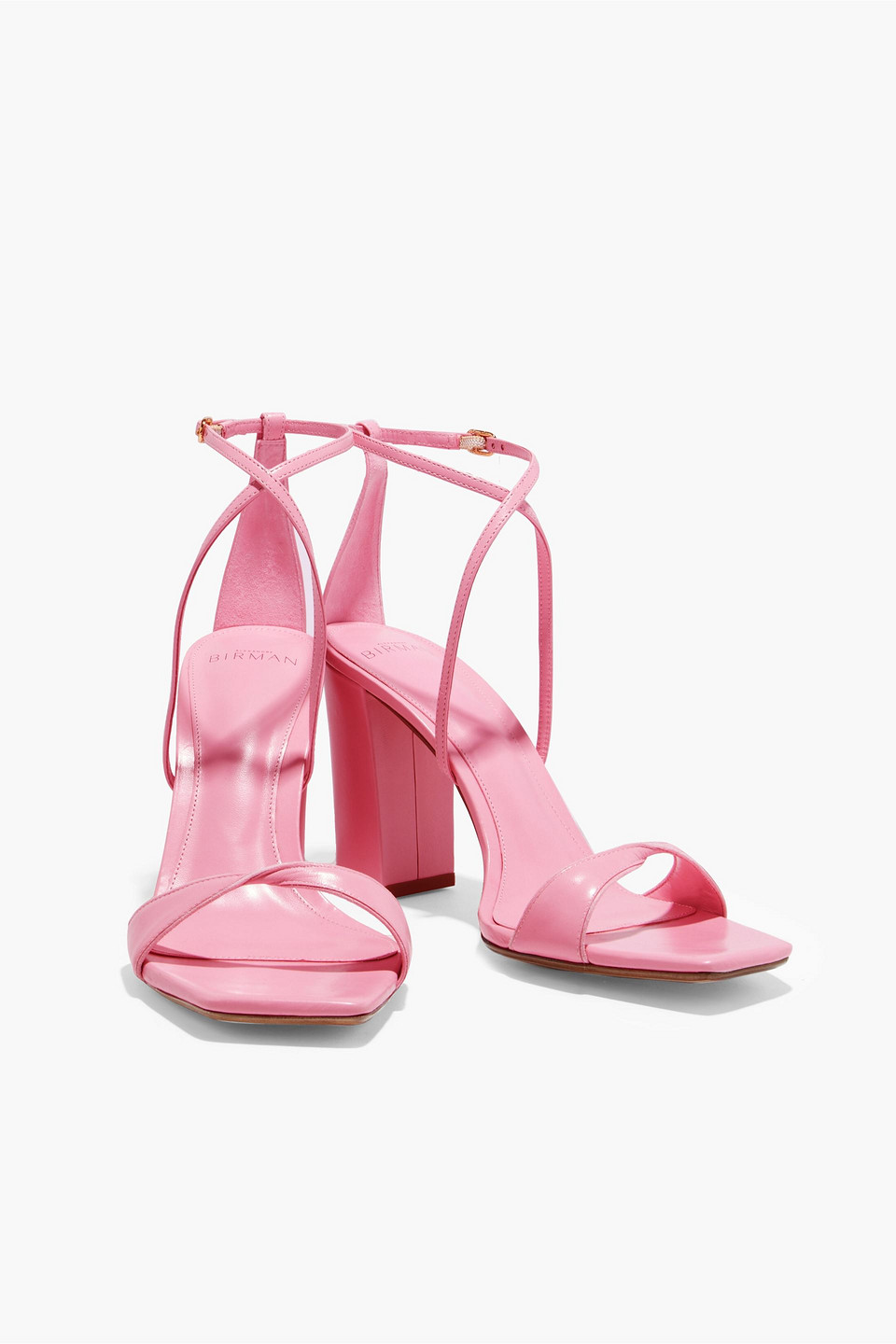 Alexandre Birman Miki 90 Twist-front Leather Sandals In Baby Pink