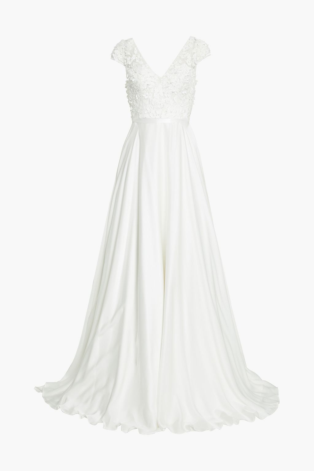 THEIA Belted floral-appliquéd tulle and silk-satin bridal gown | Sale up to  70% off | THE OUTNET