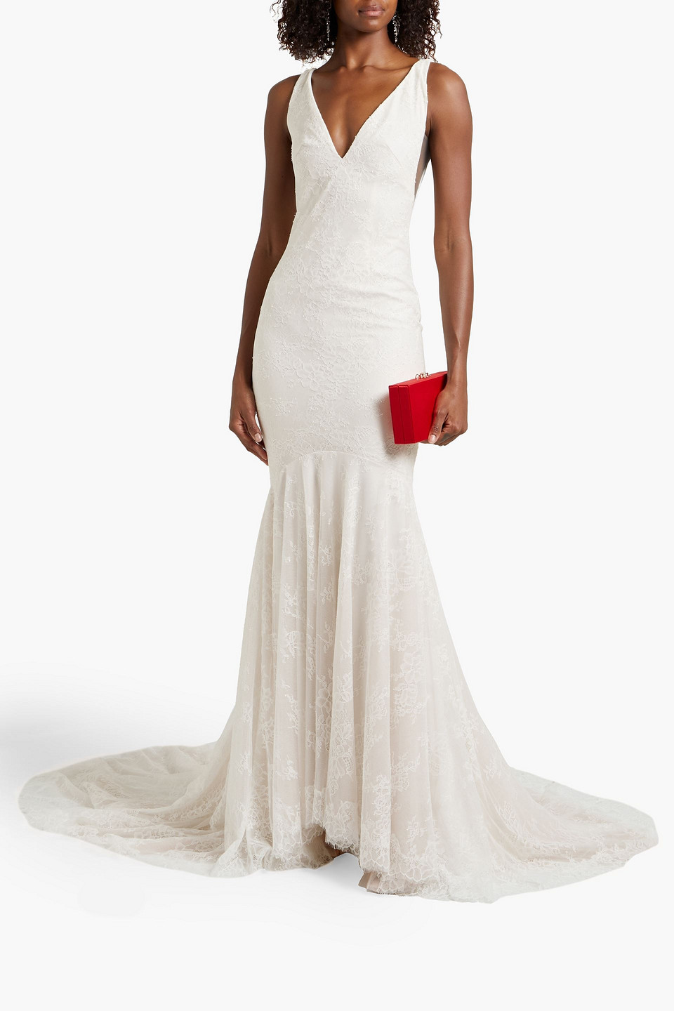 Theia Leavers Lace Bridal Gown In Ivory ModeSens