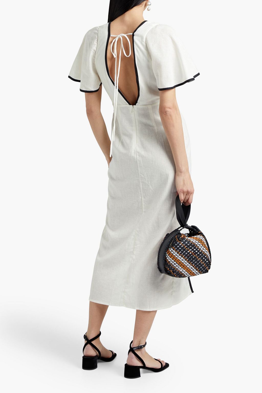 VIX PAULA HERMANNY Liz two-tone linen-blend midi dress