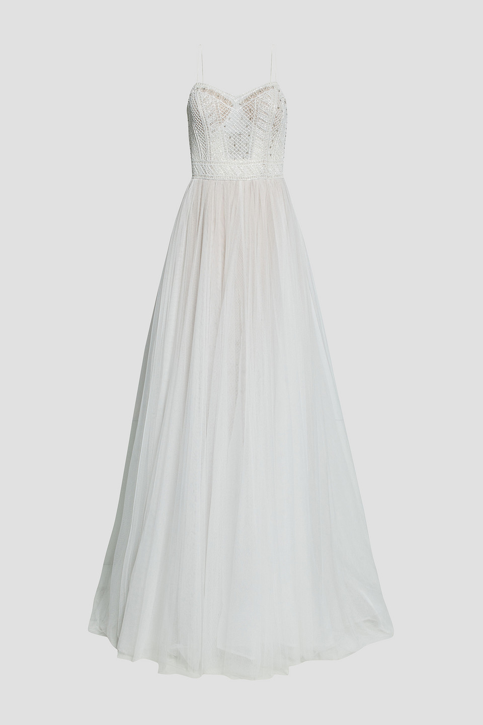 Embellished tulle bridal gown