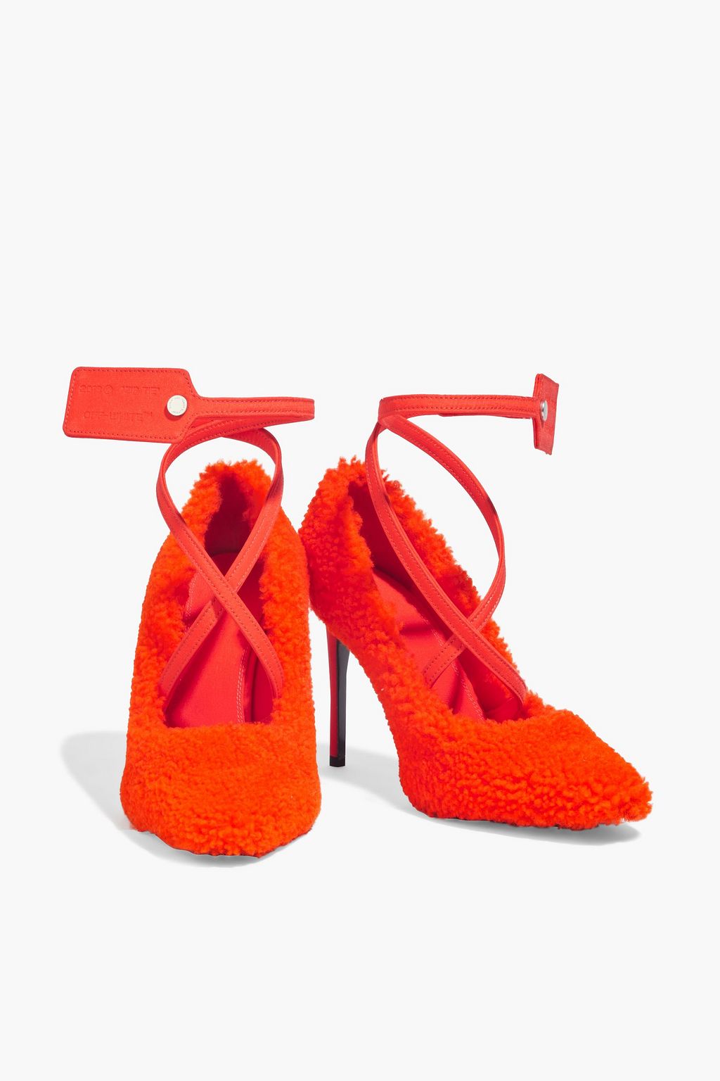 OFF-WHITE™ Zip Tie shearling pumps