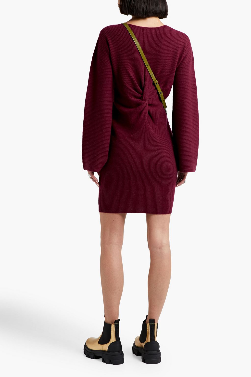NAADAM Twisted ribbed wool and cashmere-blend mini dress