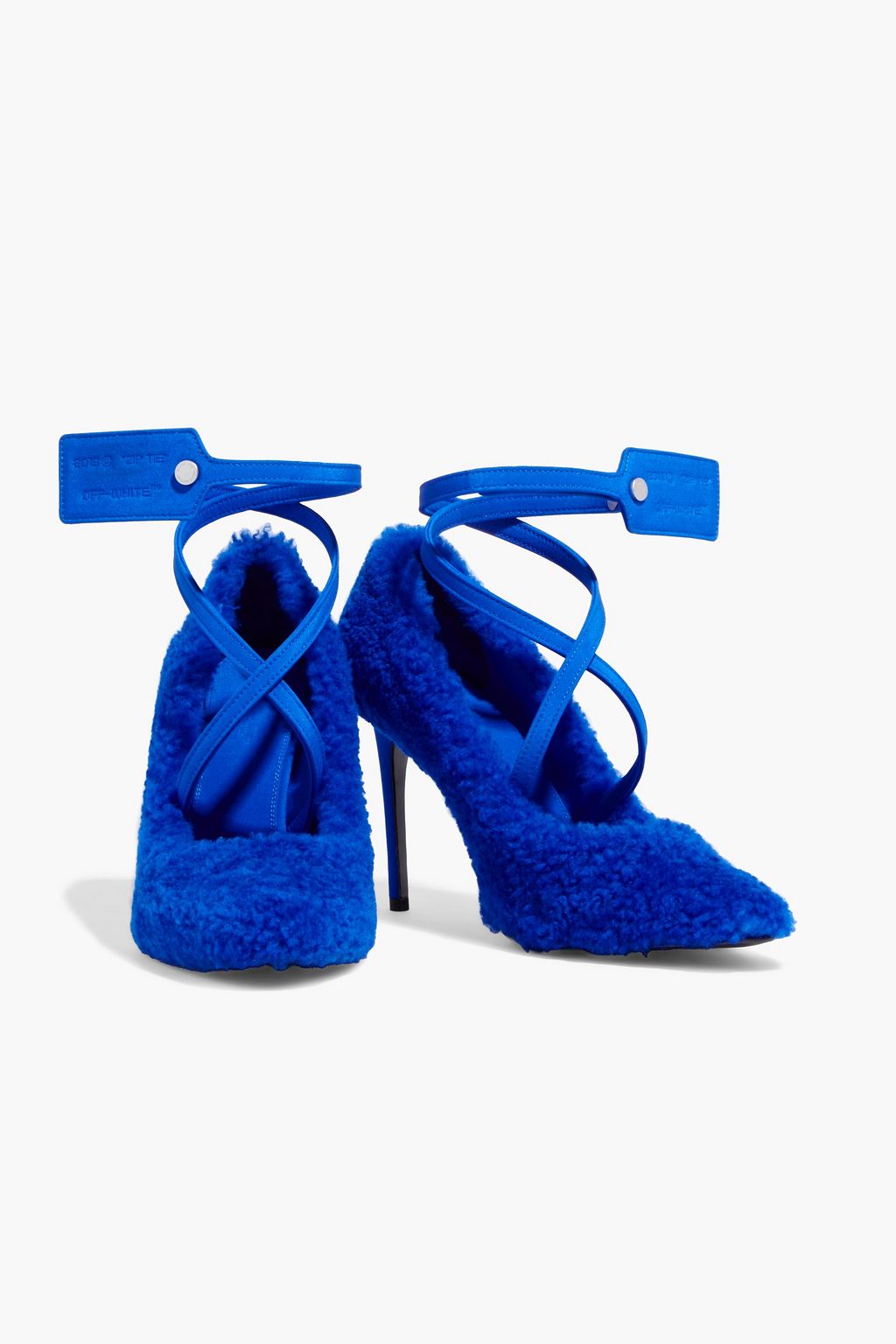 OFF-WHITE™ Zip Tie shearling pumps