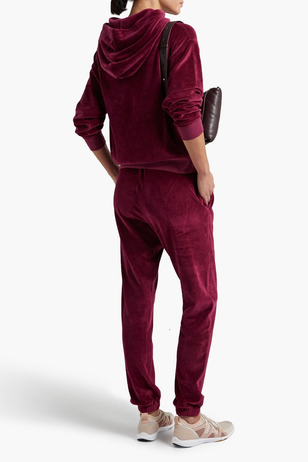 WSLY Eco Plush embroidered cotton-blend velour track pants