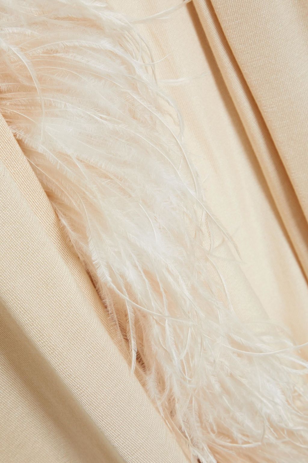ALANUI Faux feather-trimmed belted silk cardigan