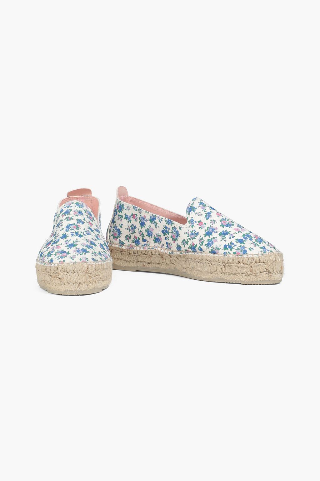 LOVESHACKFANCY X MANEBÍ Floral-print suede platform espadrilles