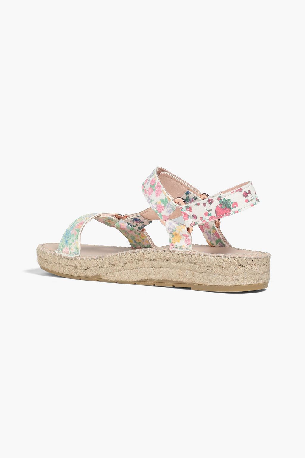 LOVESHACKFANCY X MANEBÍ Floral-print suede espadrille sandals
