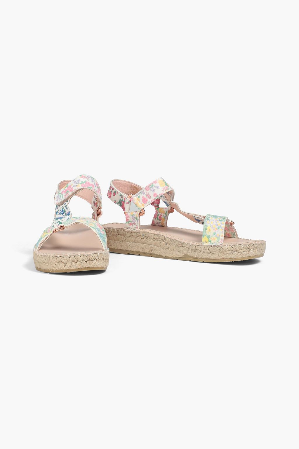 LOVESHACKFANCY X MANEBÍ Floral-print suede espadrille sandals