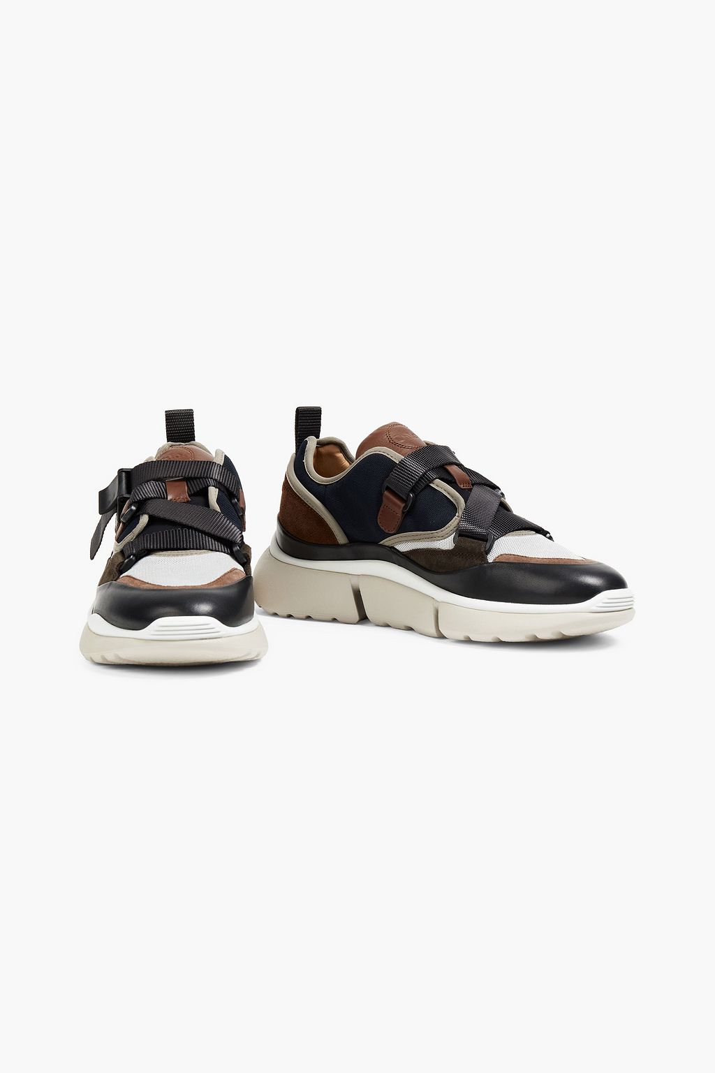 CHLOÉ Leather, suede and mesh sneakers