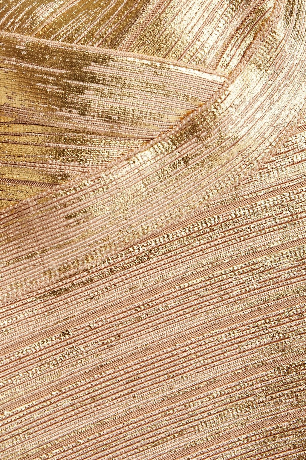 HERVÉ LÉGER Metallic coated bandage gown