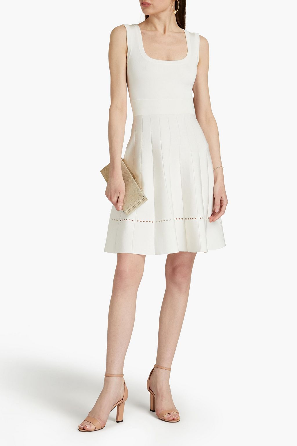 HERVÉ LÉGER Pleated ponte mini dress