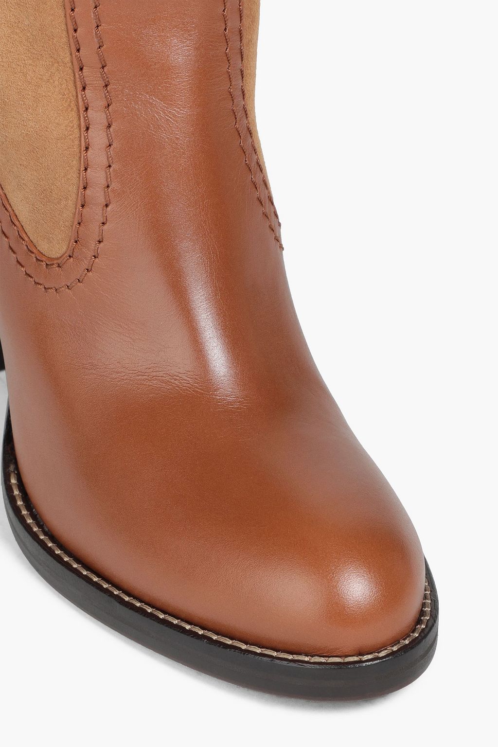 CHLOÉ Elya leather and shearling knee boots