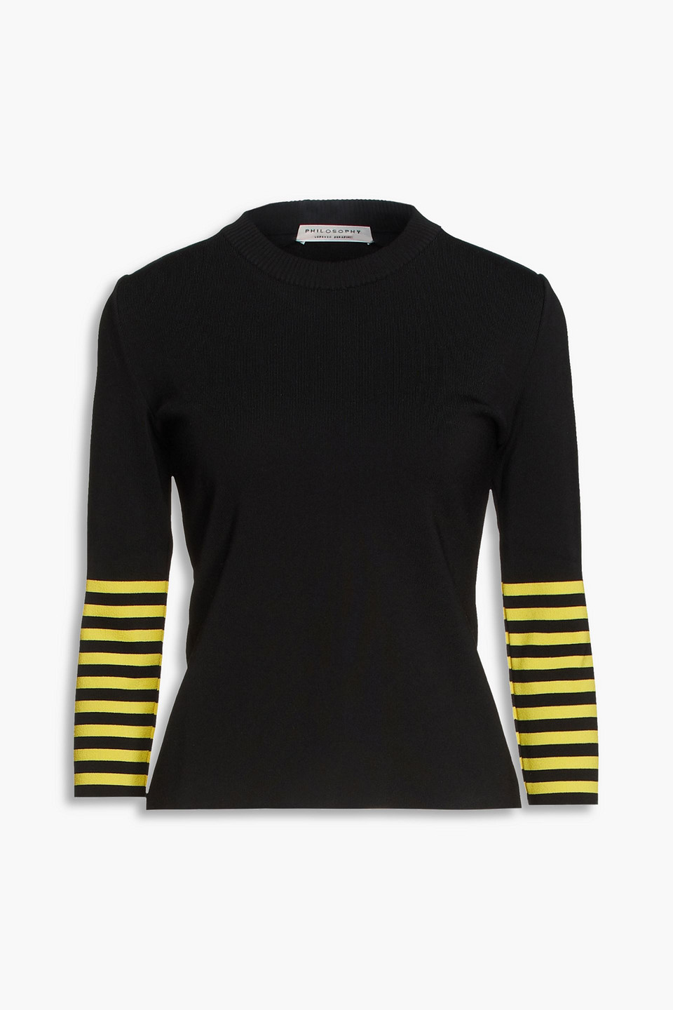 Philosophy Di Lorenzo Serafini Striped Stretch-knit Sweater In Yellow