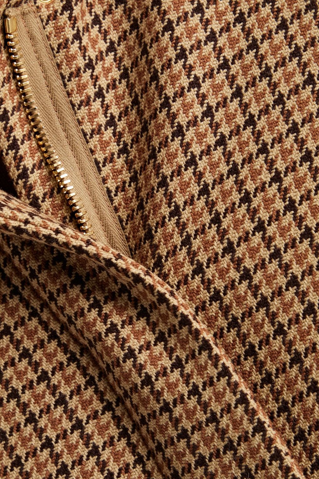 MICHAEL KORS COLLECTION Houndstooth wool hooded down coat