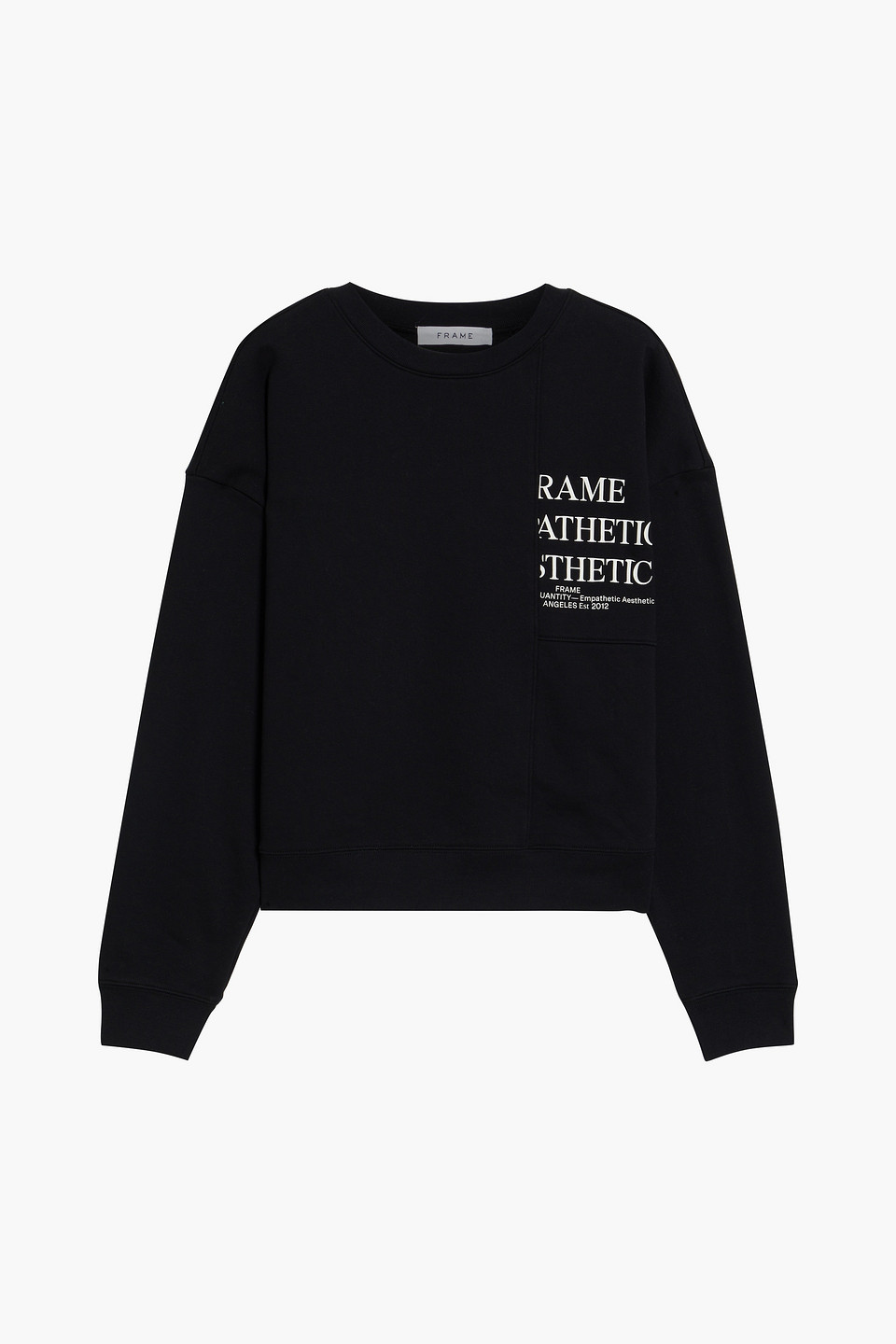 Frame Paneled Printed Cotton-blend Fleece Sweatshirt In Black