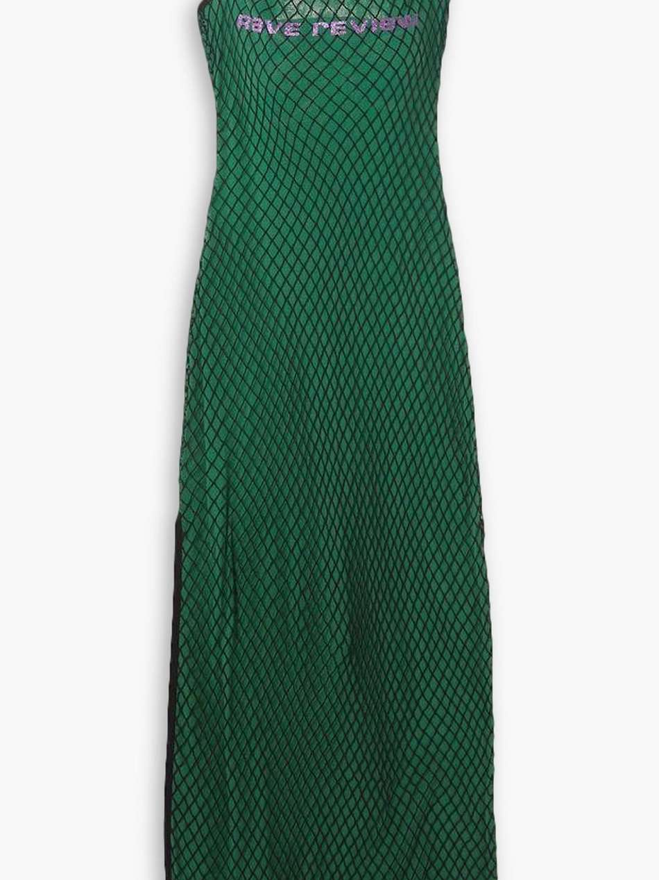 ninjas layered glittered mesh and cotton-voile maxi dress