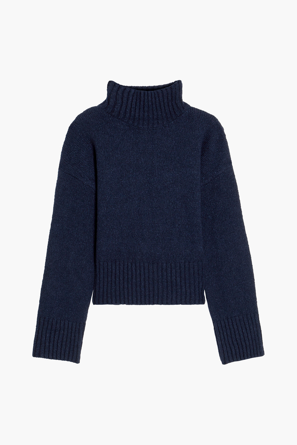 Frame Wool-blend Turtleneck Sweater In Midnight Blue