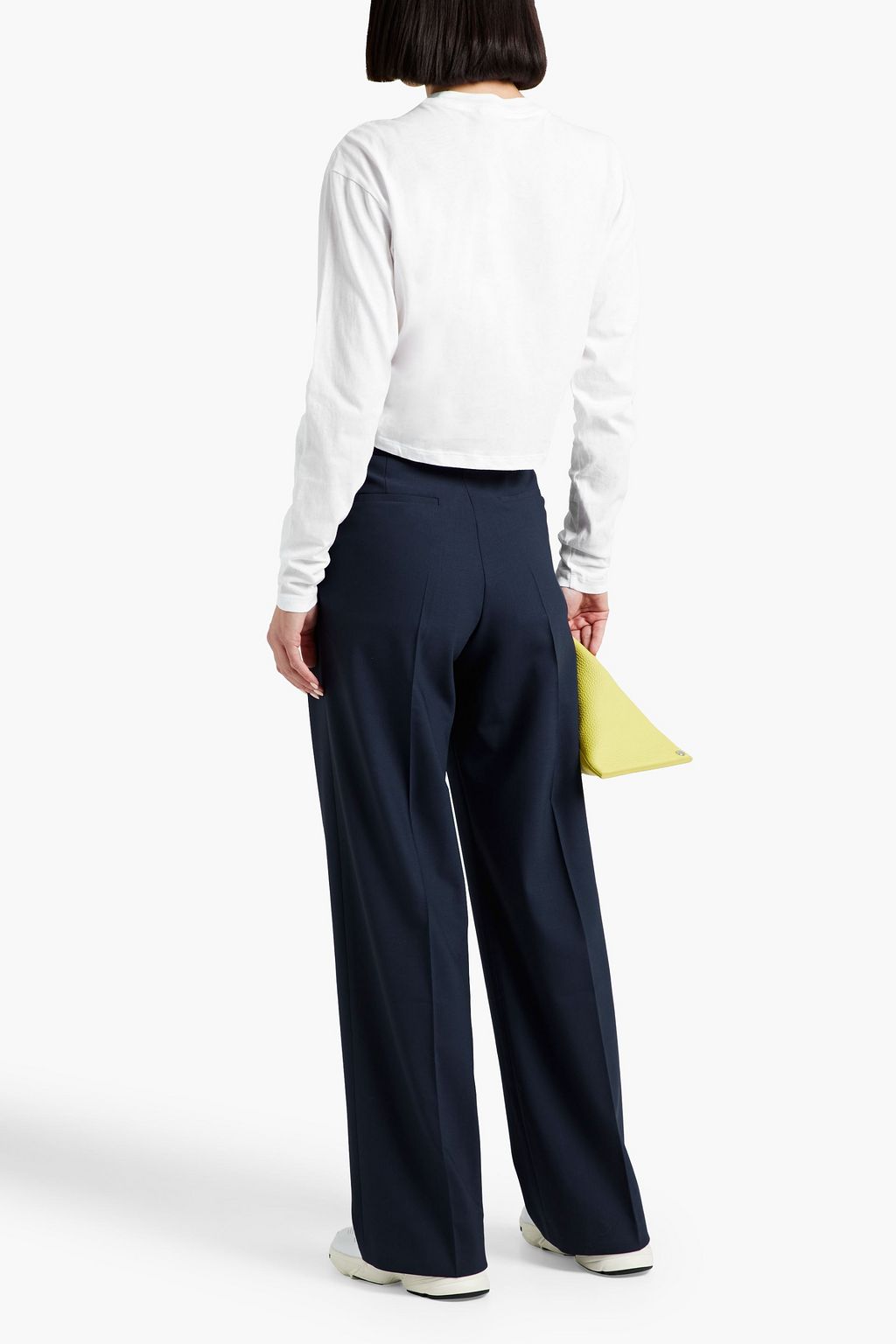 FRAME Pleated cotton-jersey top