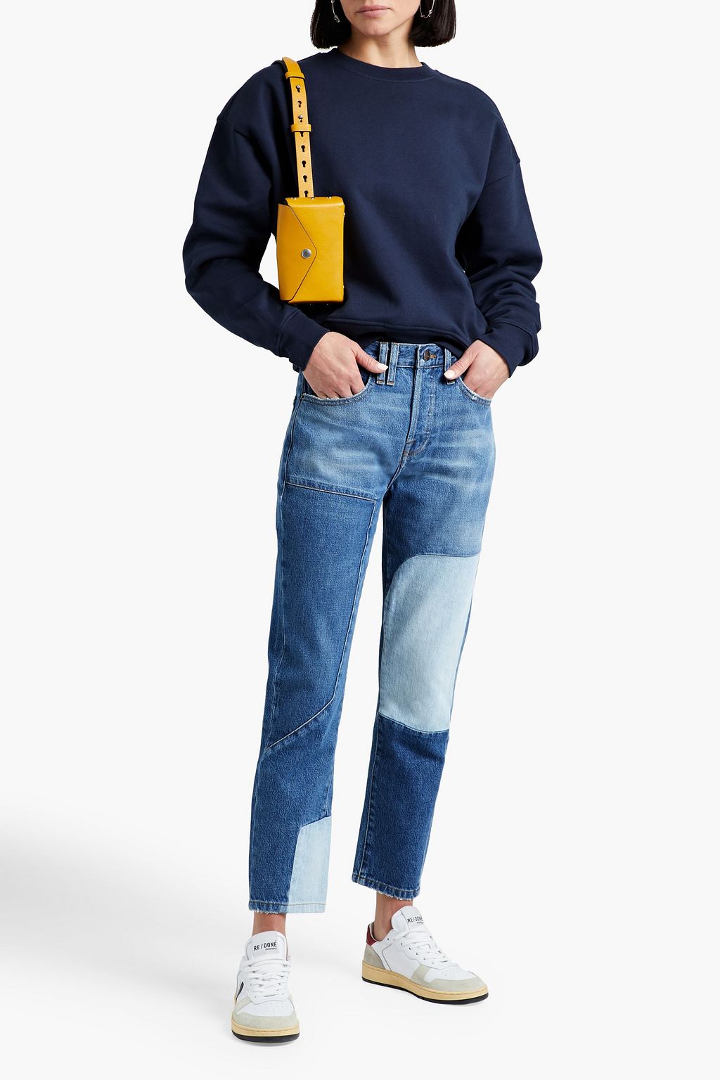 FRAME Le Original patchwork boyfriend jeans