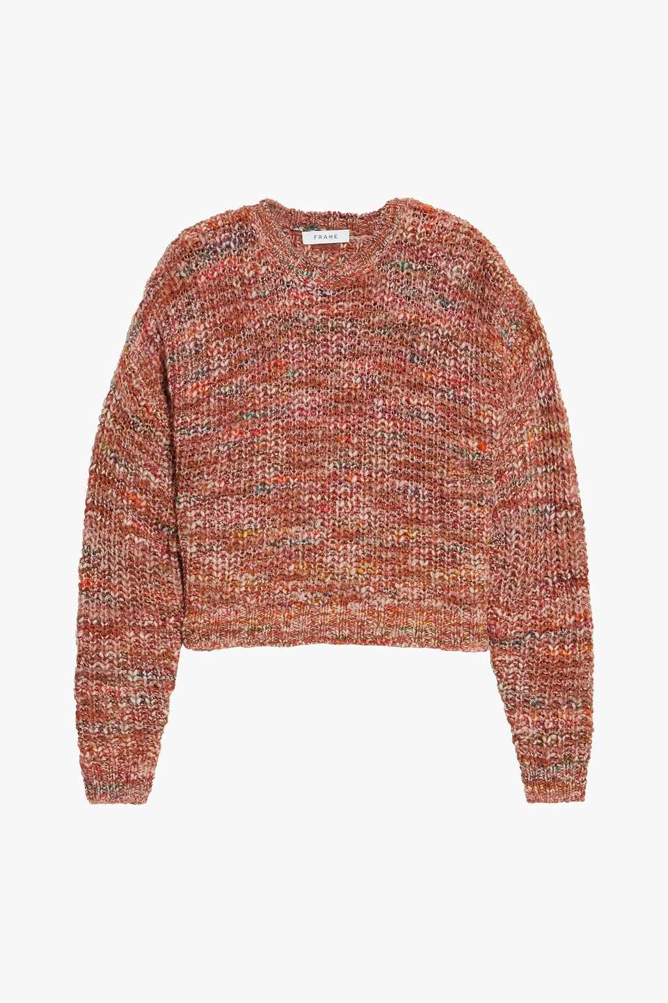 Frame Marled Knitted Sweater In Light Brown