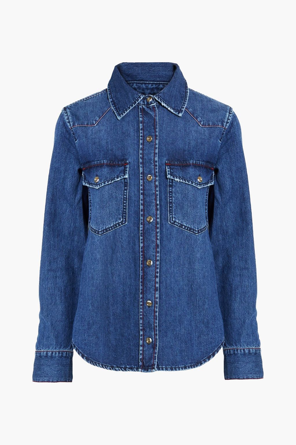 Mid denim Heritage distressed denim 
