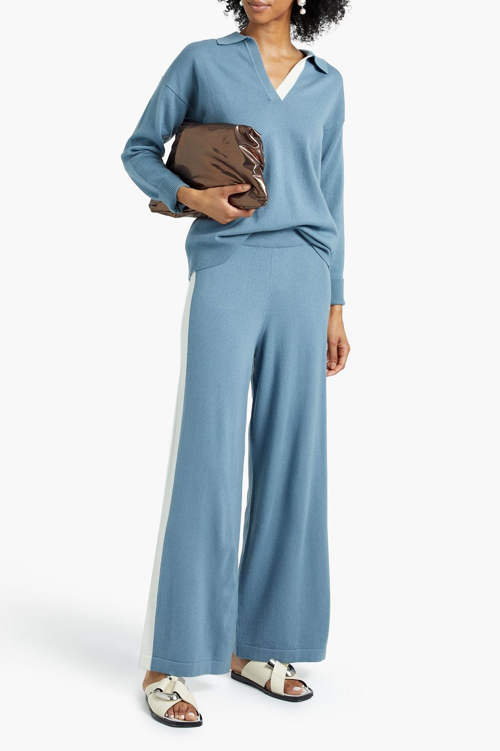 CHINTI & PARKER Wool and cashmere-blend polo sweater