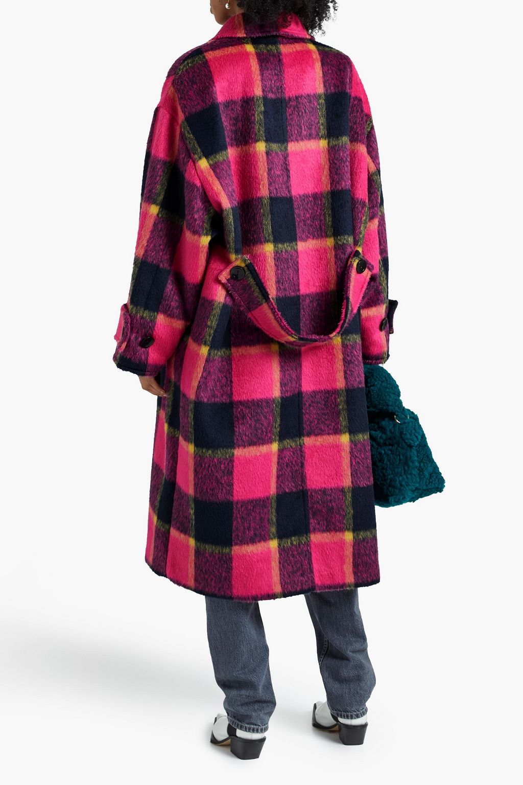 STAND STUDIO Alexia checked brushed-felt coat