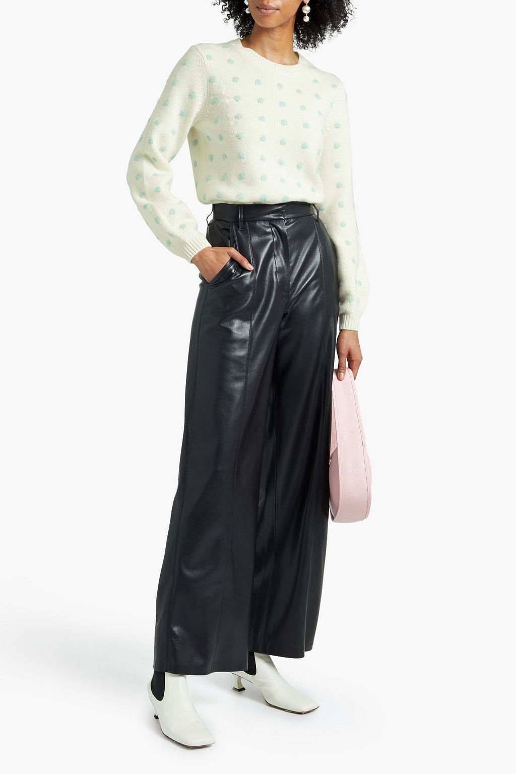 CHINTI & PARKER Polka-dot wool and cashmere-blend sweater