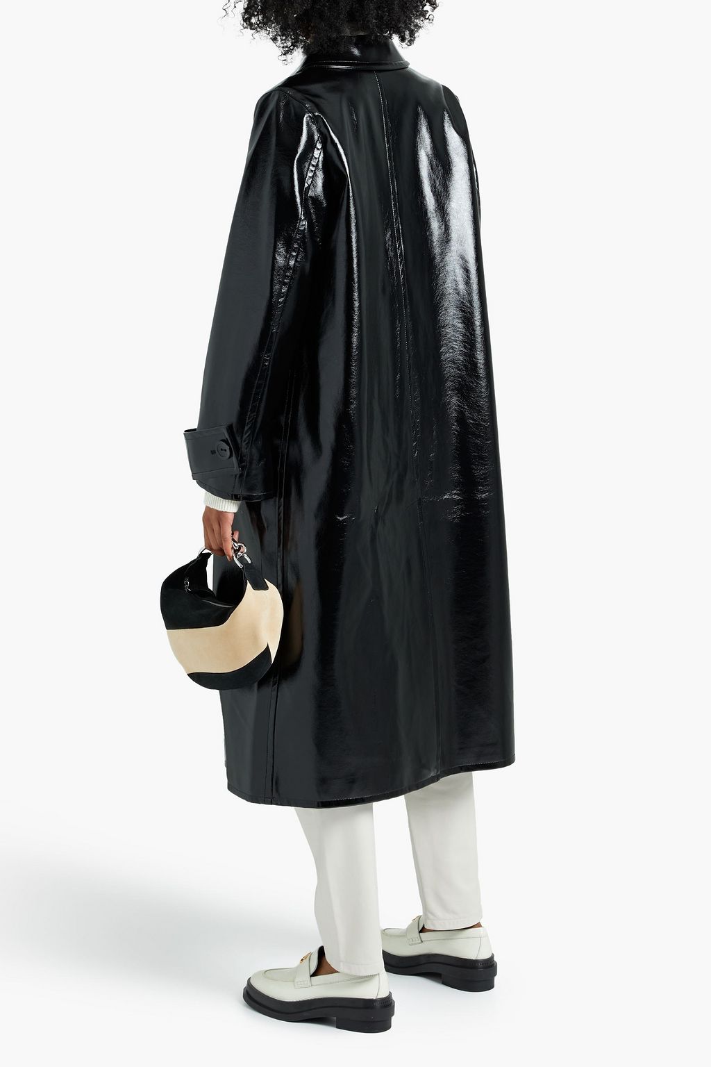 STAND STUDIO Mette faux patent-leather coat