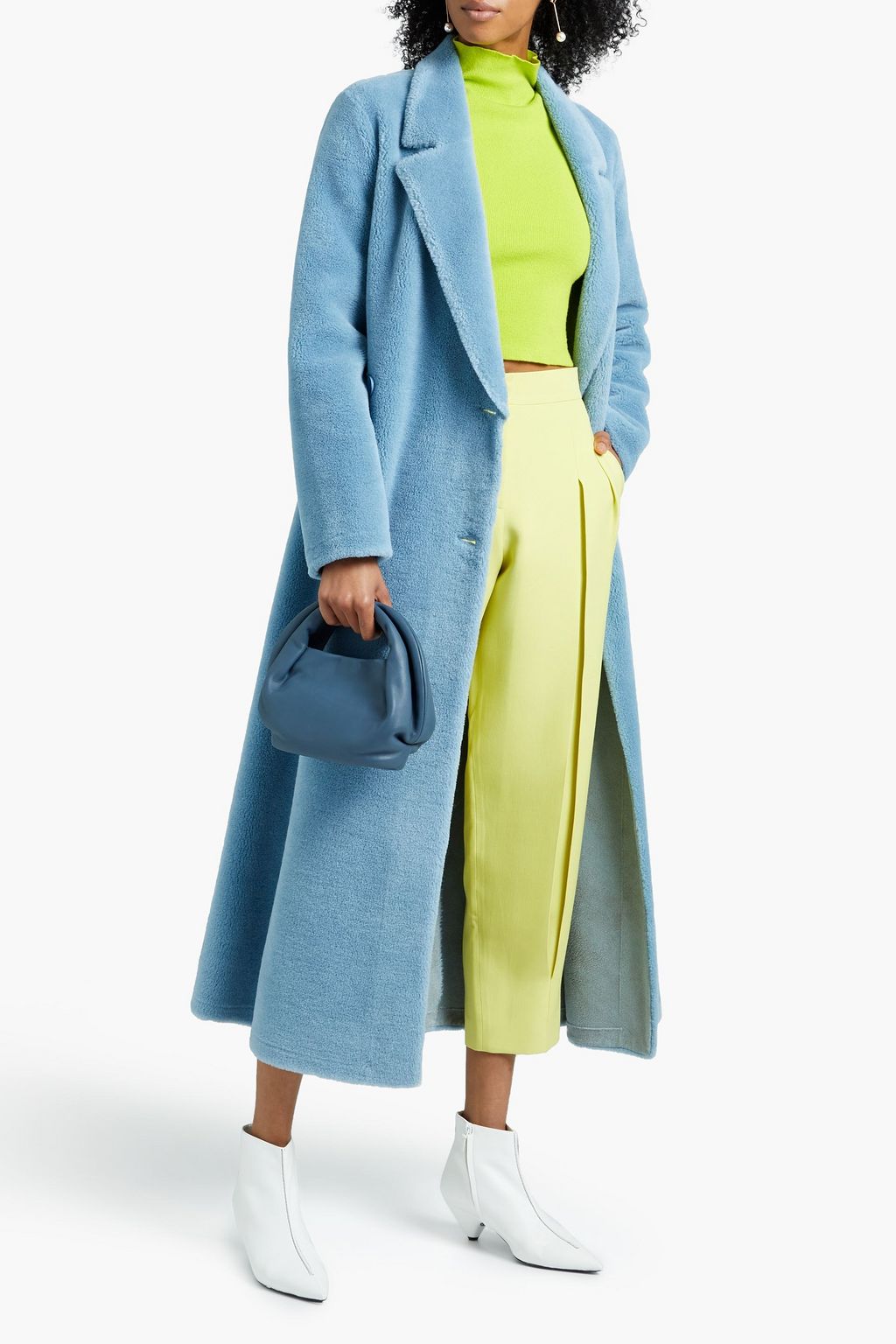 STAND STUDIO Halle double-breasted faux shearling coat