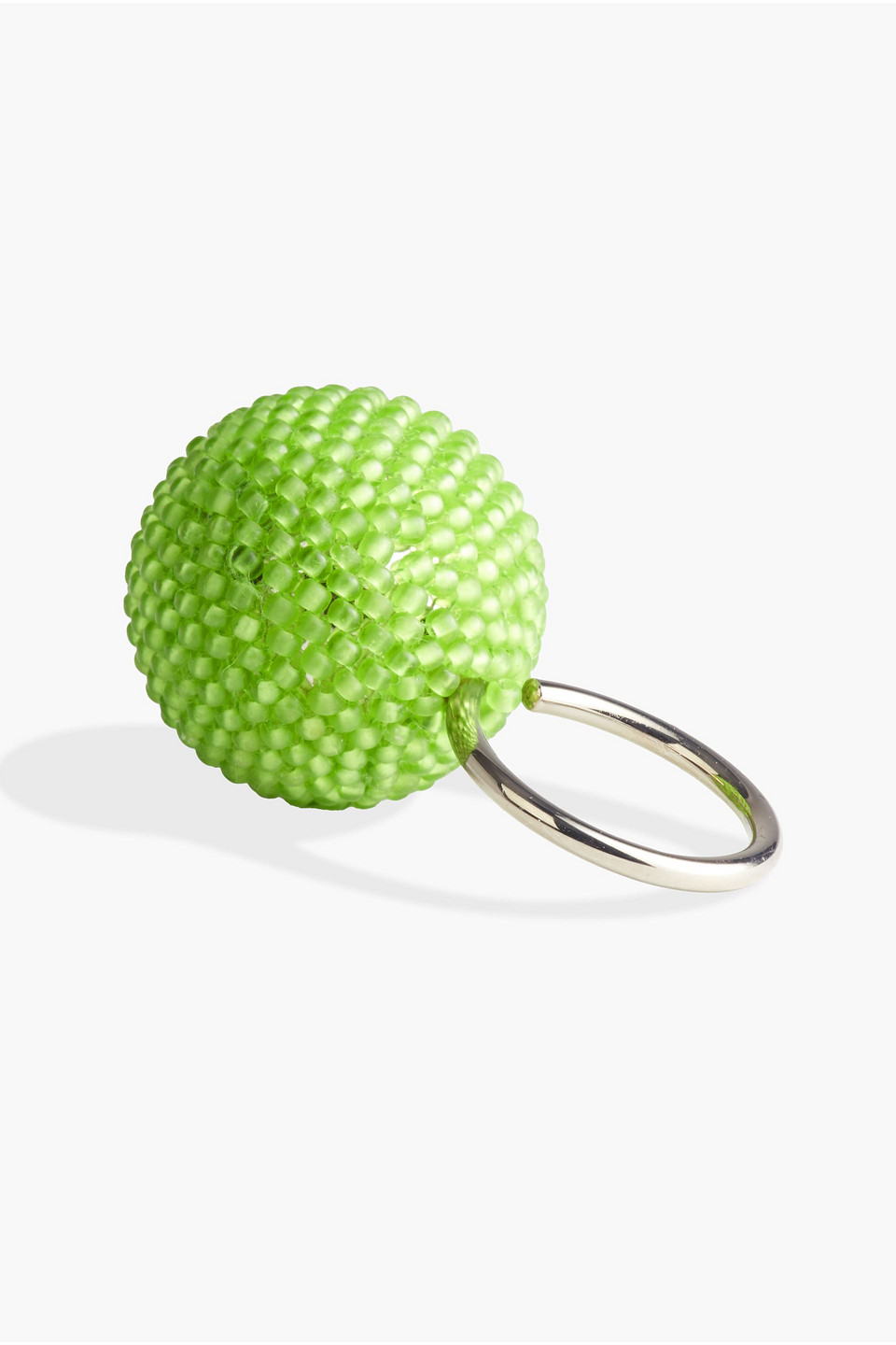 Dries Van Noten Silver-tone Bead Ring In Green