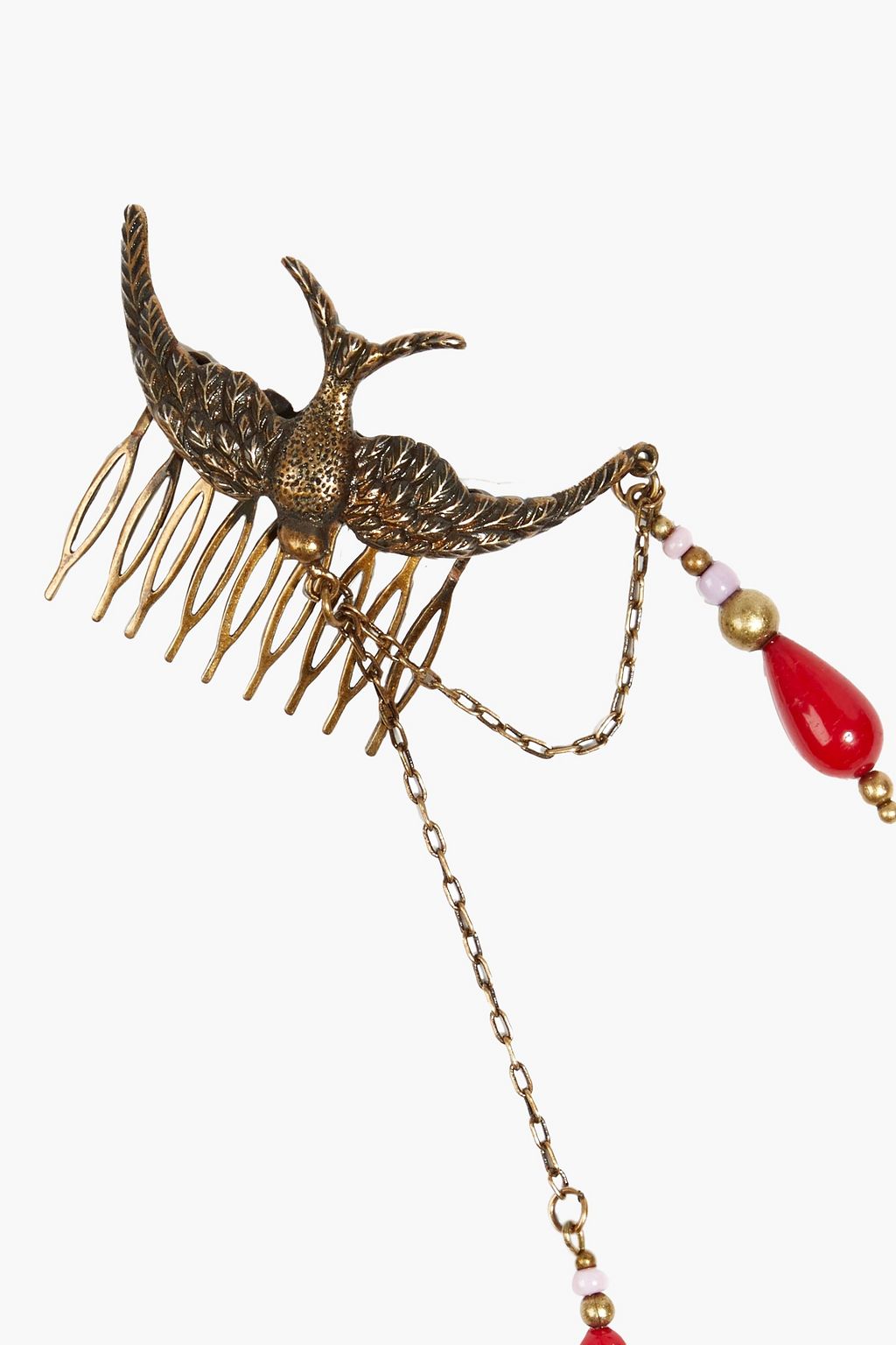 ZIMMERMANN Swallow bead-embellished bronze-tone hair comb