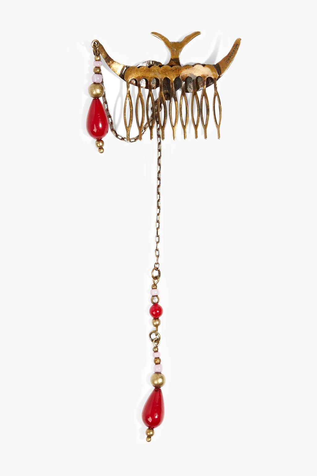 ZIMMERMANN Swallow bead-embellished bronze-tone hair comb