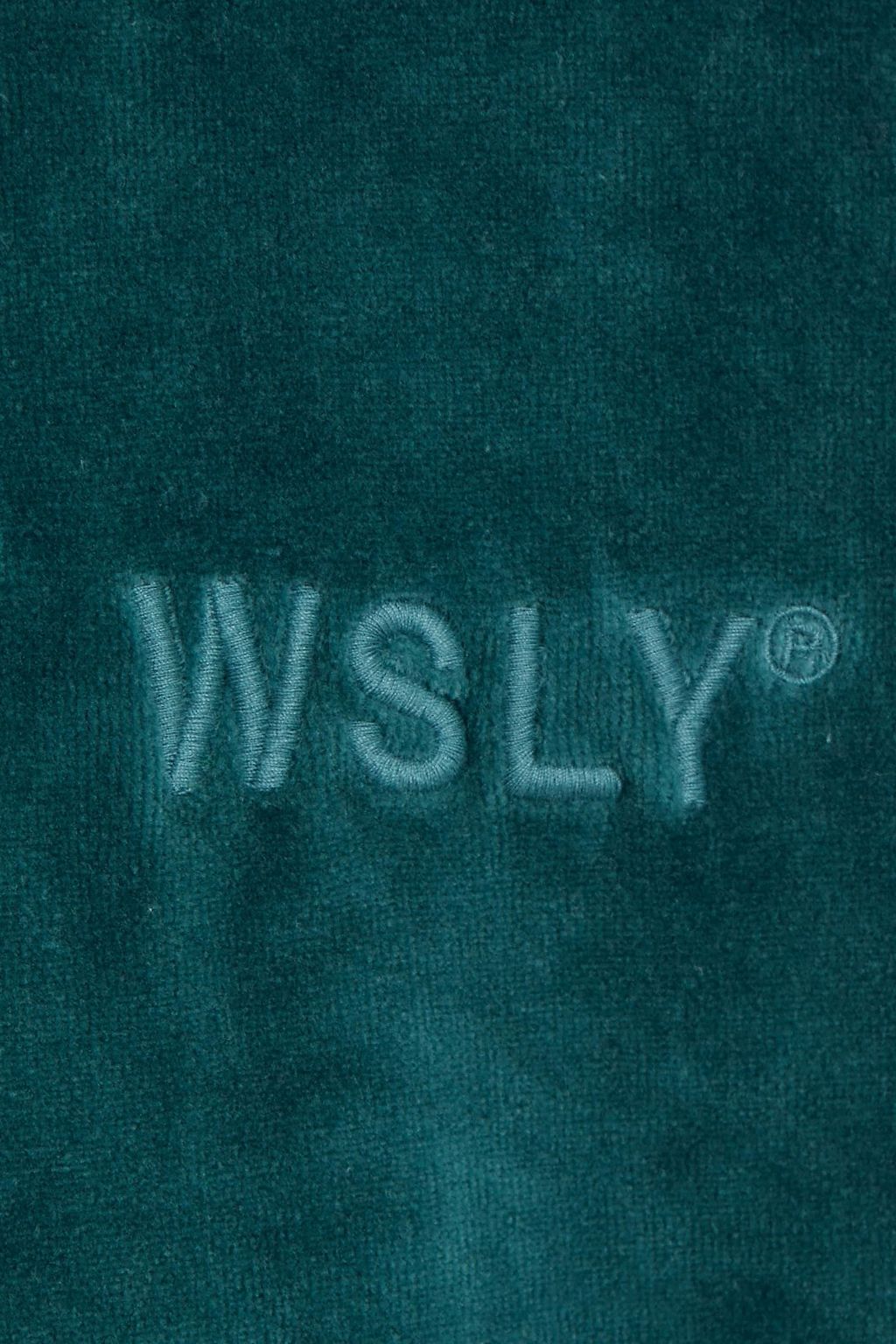 WSLY Eco Plush embroidered cotton-blend velour hoodie
