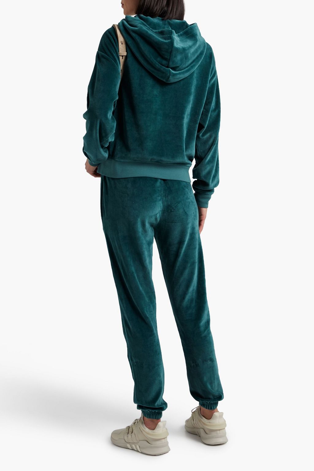 WSLY Eco Plush embroidered cotton-blend velour hoodie