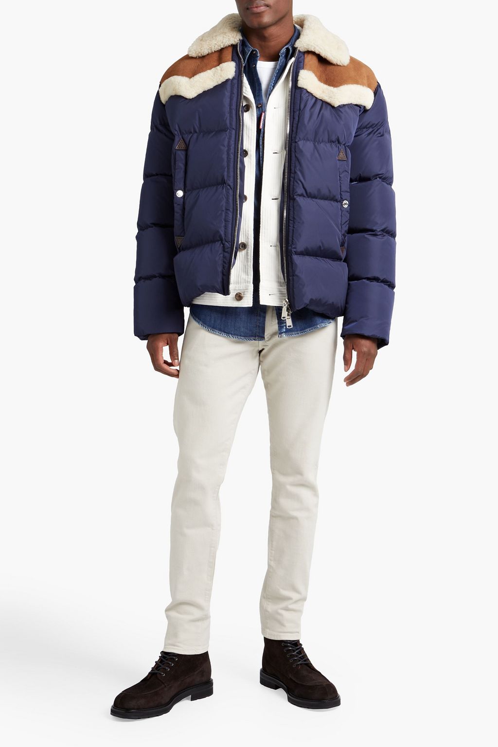 DSQUARED2 Shearling-paneled quilted shell down jacket