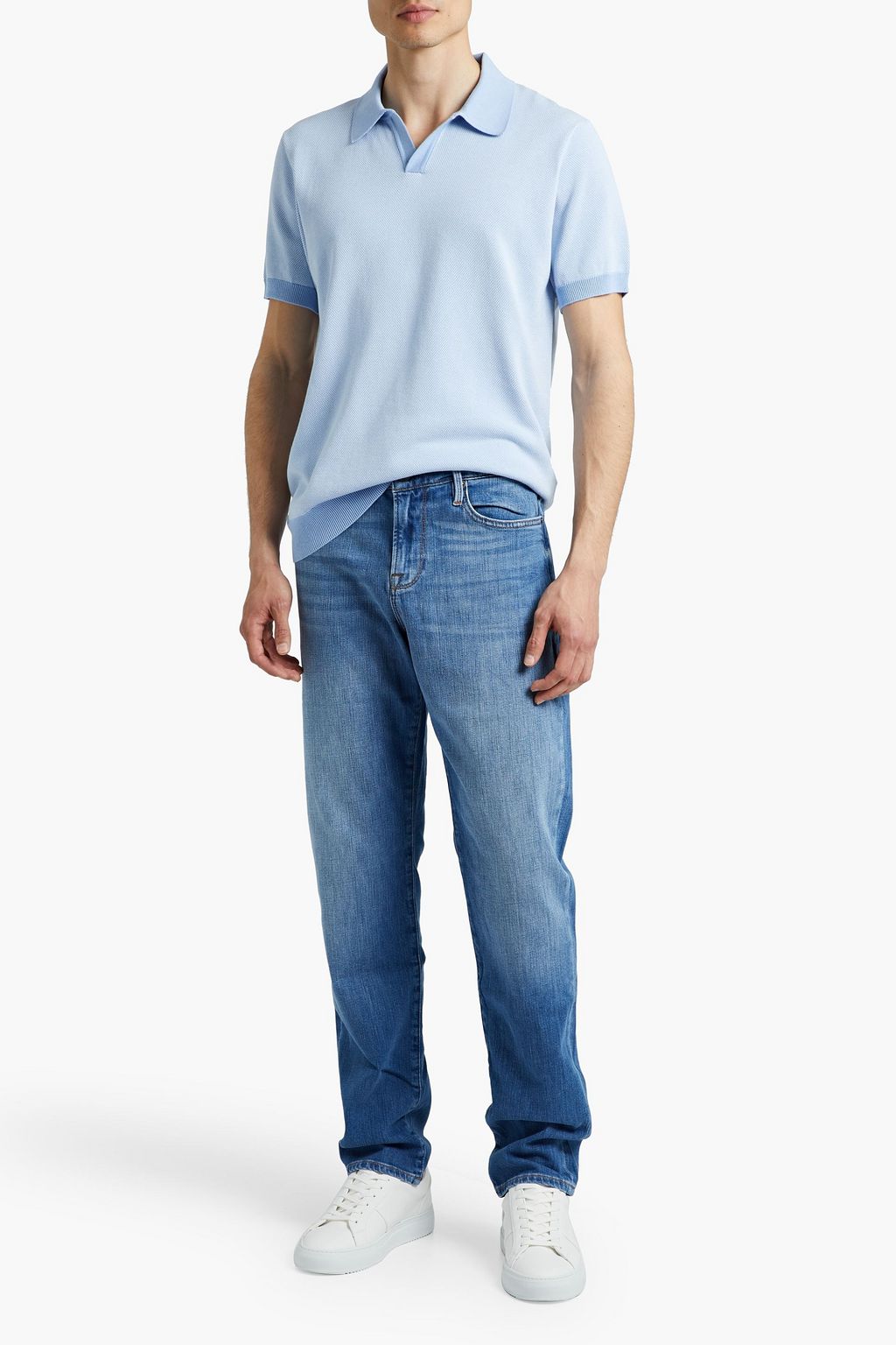 FRAME Slim-fit whiskered denim jeans