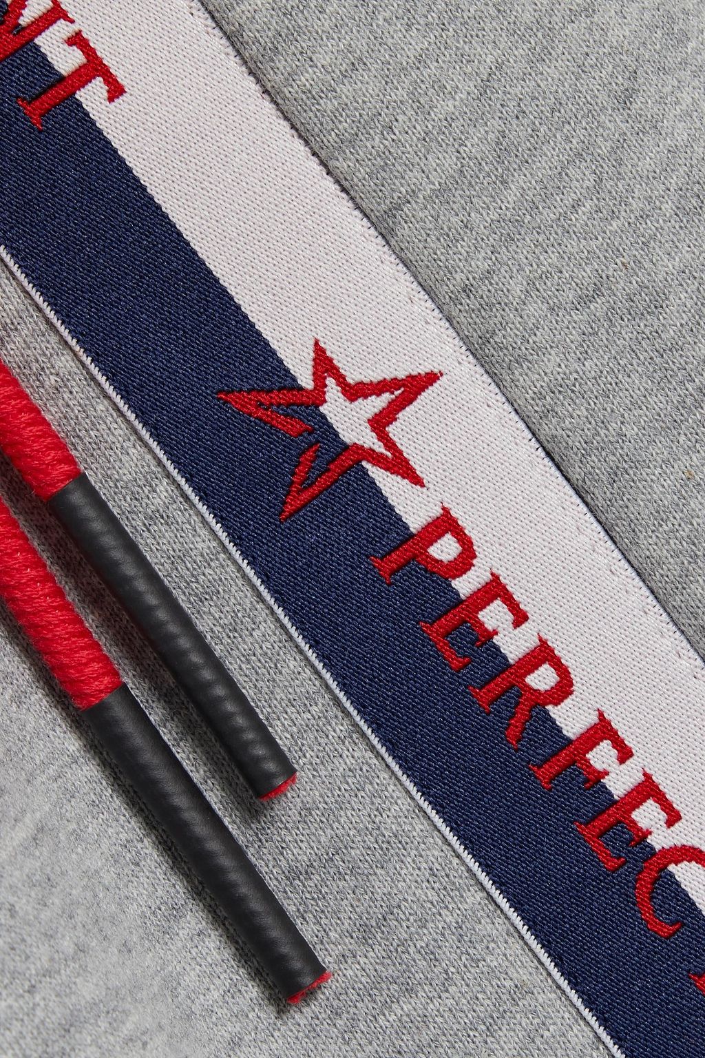 PERFECT MOMENT Jacquard-trimmed French cotton-blend terry track pants