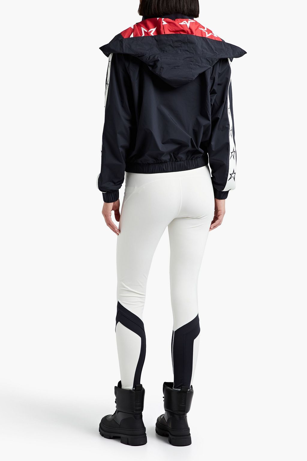 PERFECT MOMENT Star jacquard-trimmed shell hooded jacket