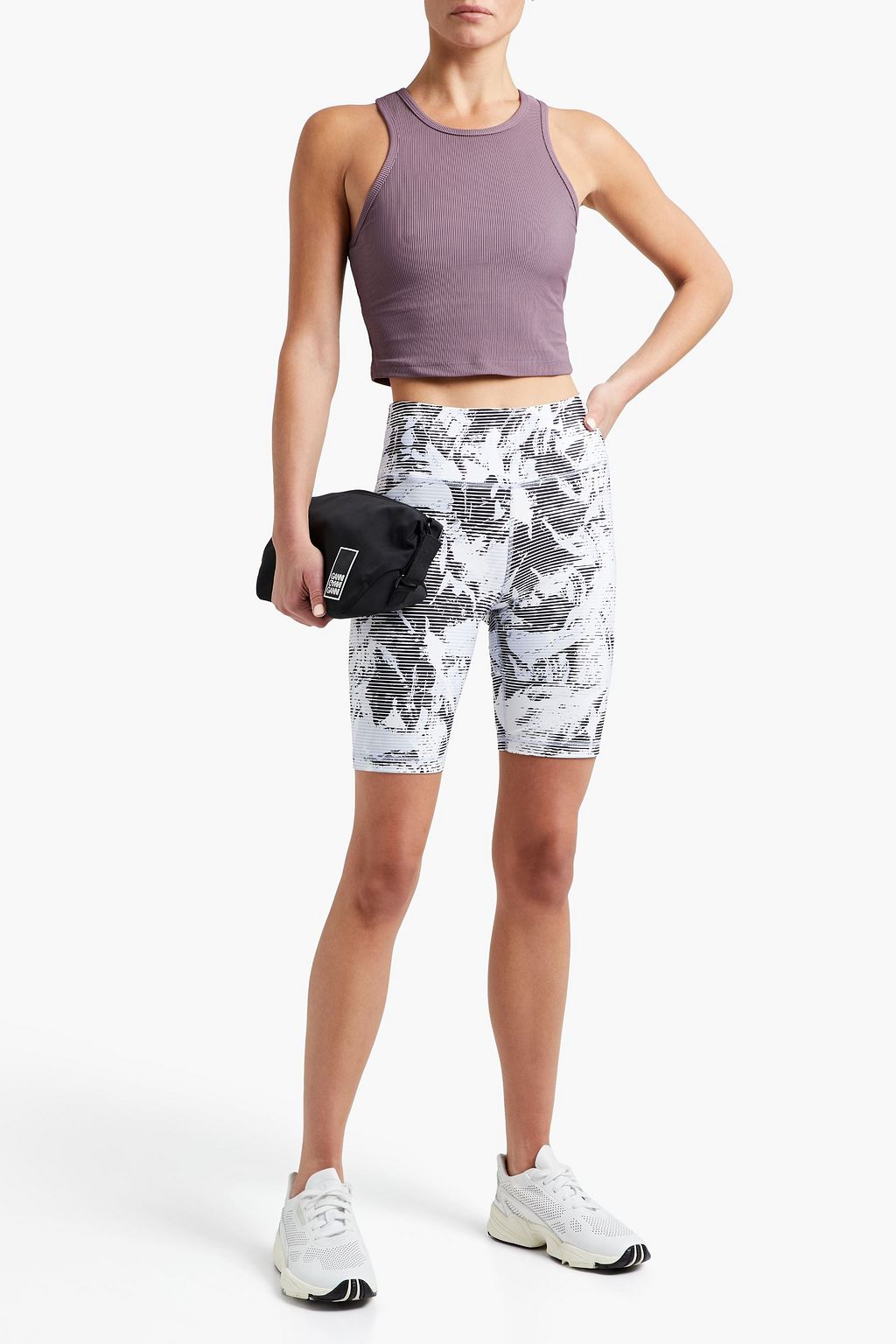 HEROINE SPORT Cropped ribbed-jersey tank
