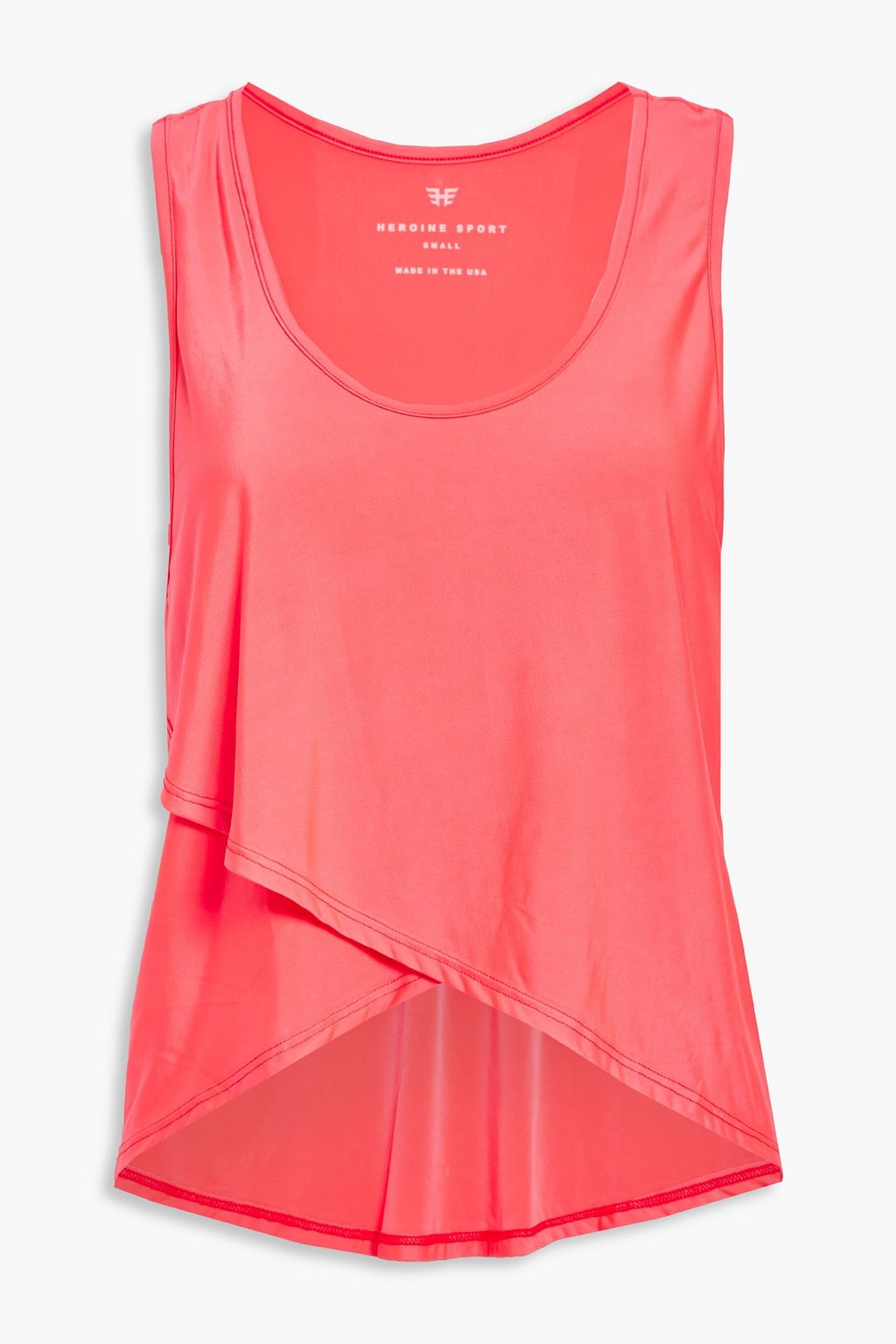 HEROINE SPORT Asymmetric wrap-effect jersey top