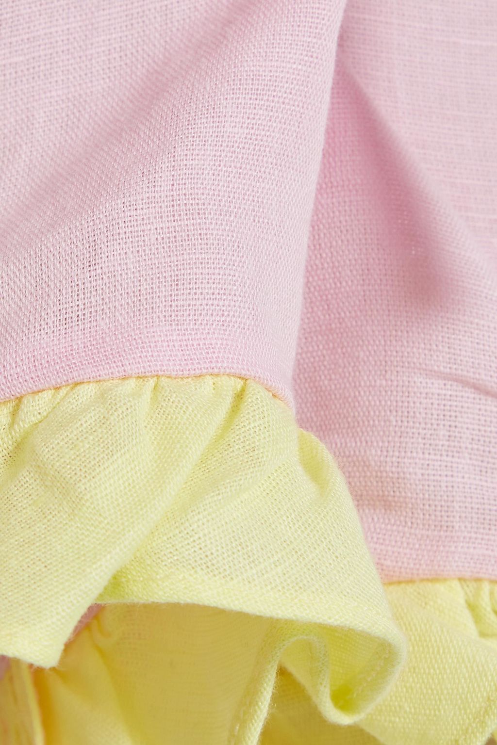 DORA LARSEN Emelie ruffled linen and organic cotton-blend pajama shorts