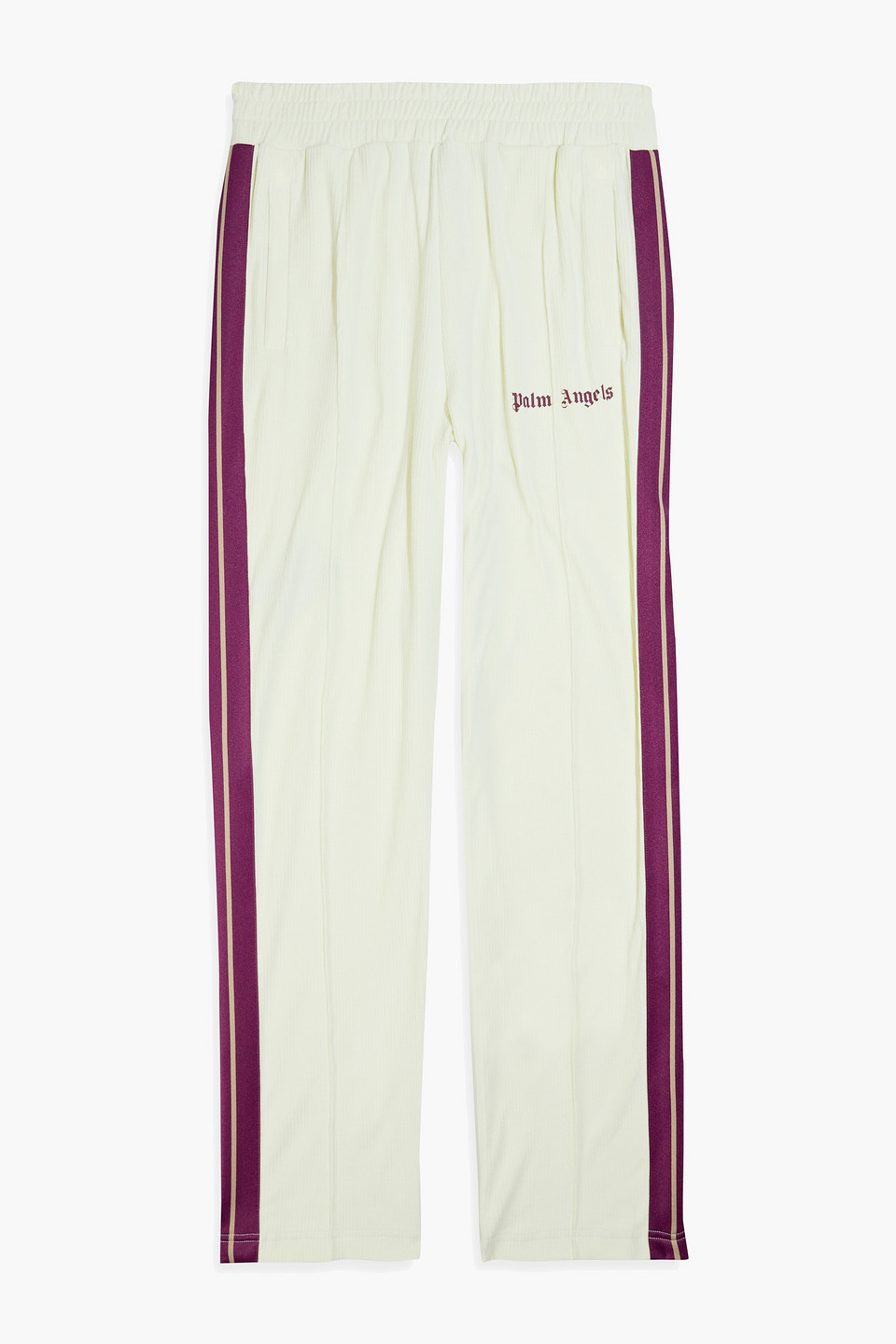 Printed cotton-blend corduroy track pants