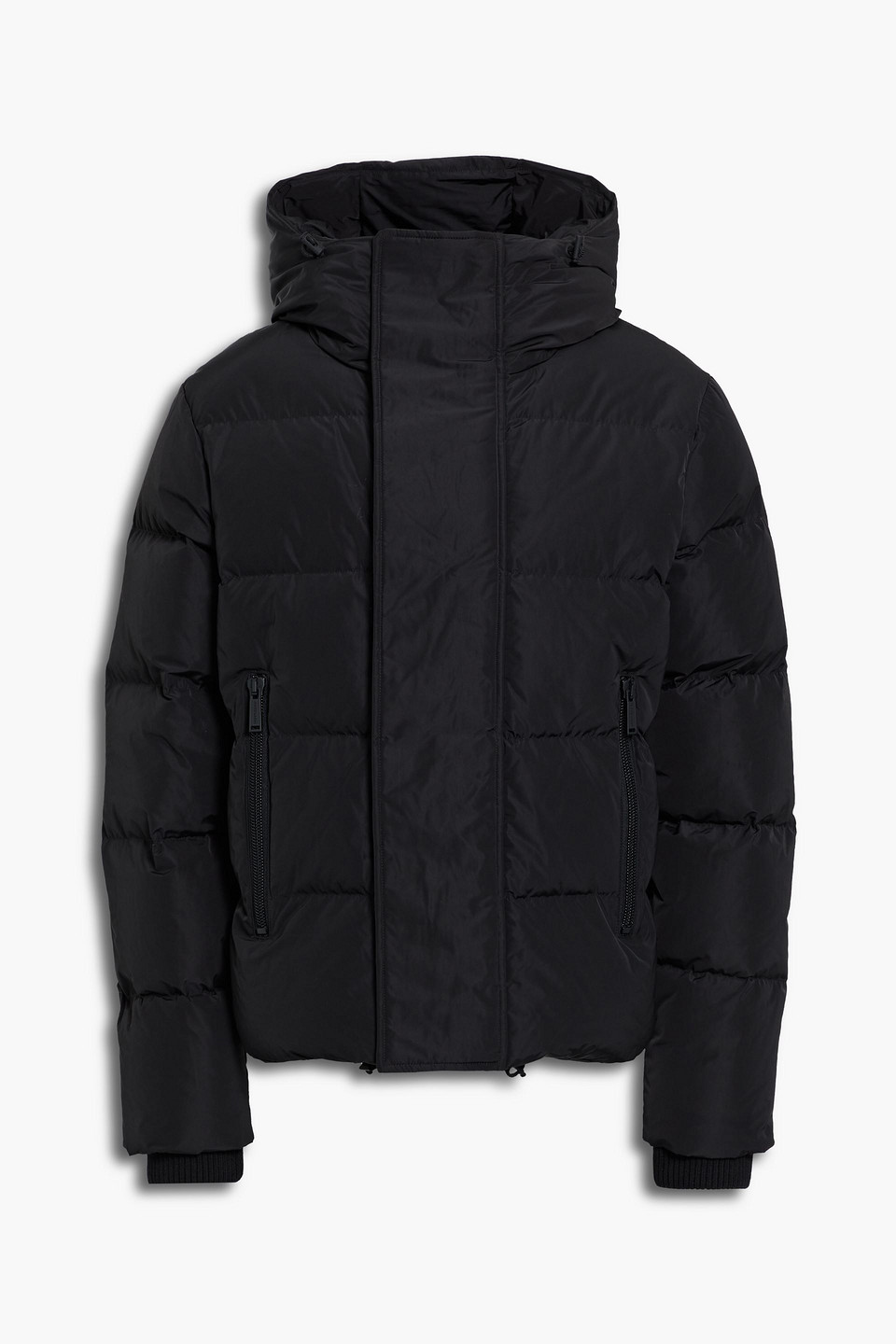 Dsquared2 Nylon Down Jacket With Logo Patch In Black