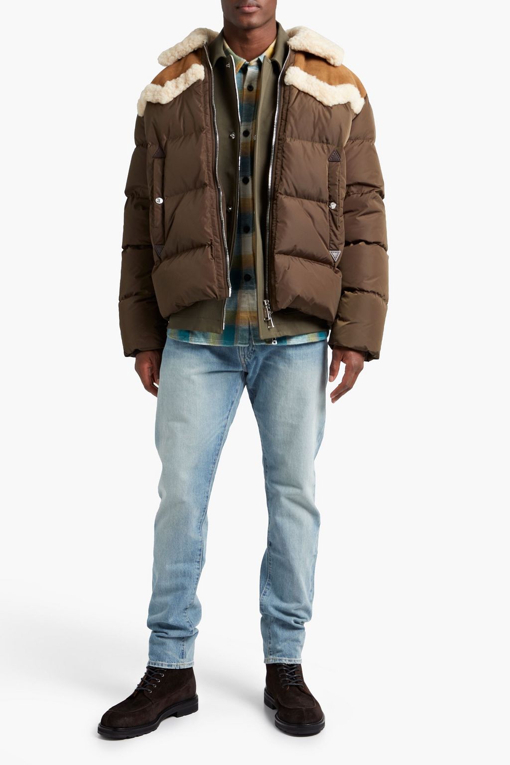DSQUARED2 Shearling-paneled quilted shell down jacket