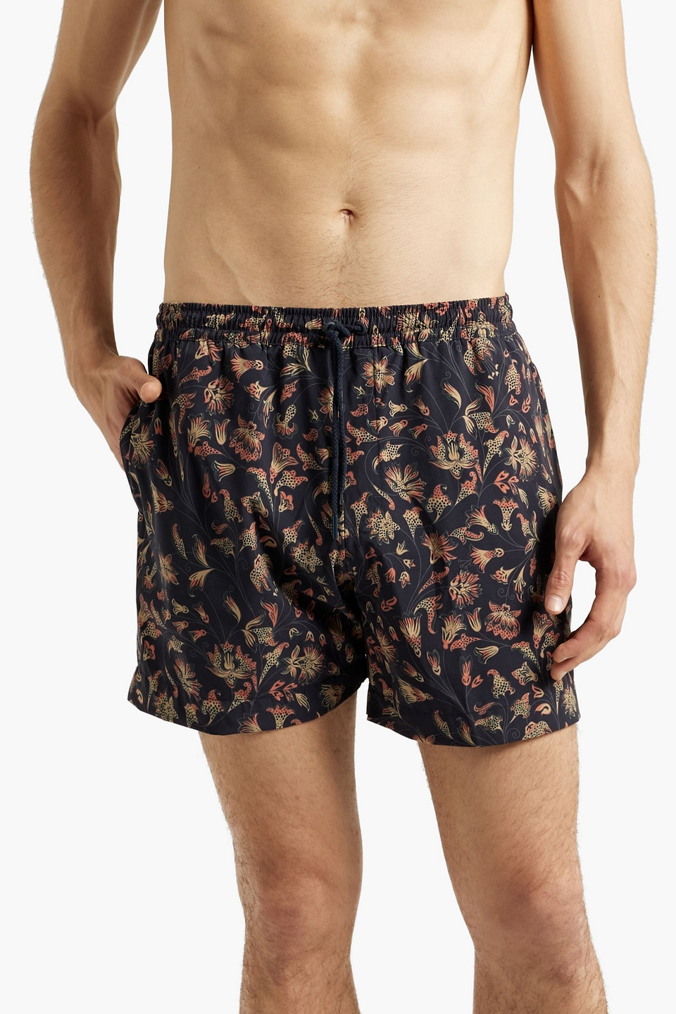 Shop Zimmermann Short-length Printed Swim Shorts In Midnight Blue