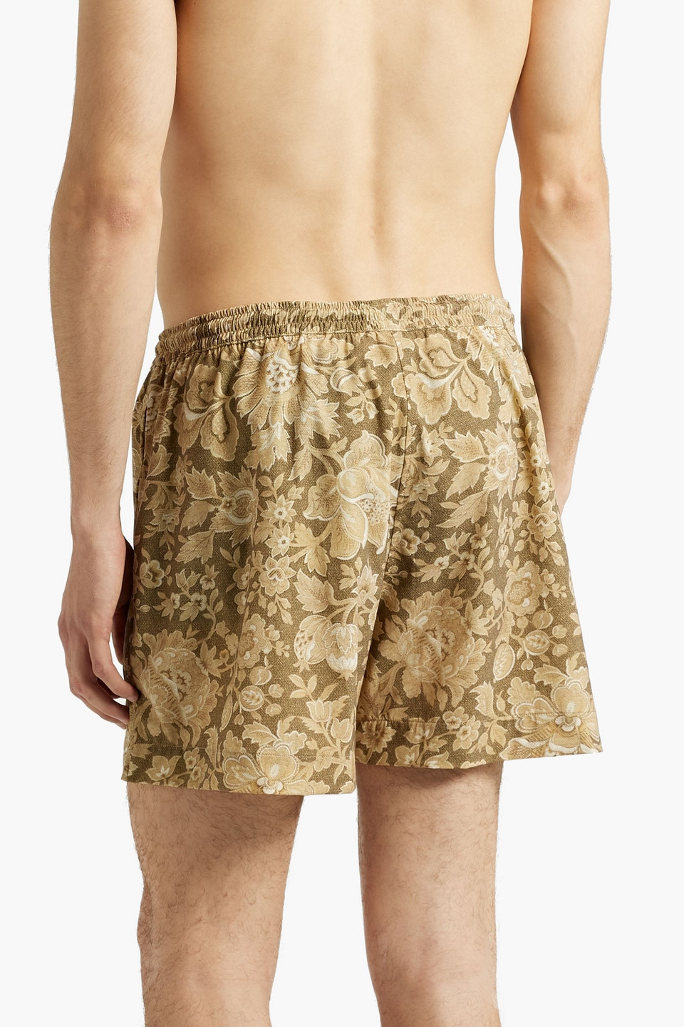 Shop Zimmermann Short-length Floral-print Swim Shorts In Sage Green