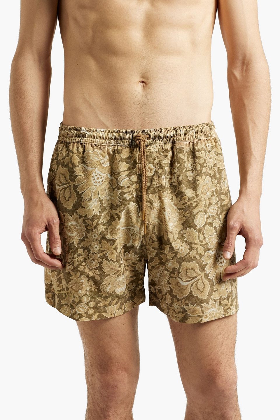 Shop Zimmermann Short-length Floral-print Swim Shorts In Sage Green