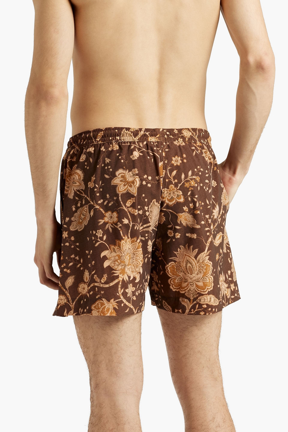 Shop Zimmermann Short-length Floral-print Swim Shorts In Brown